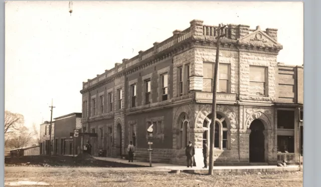 1ST NATIONAL BANK MAIN STREET fairfield il real photo postcard rppc illinois