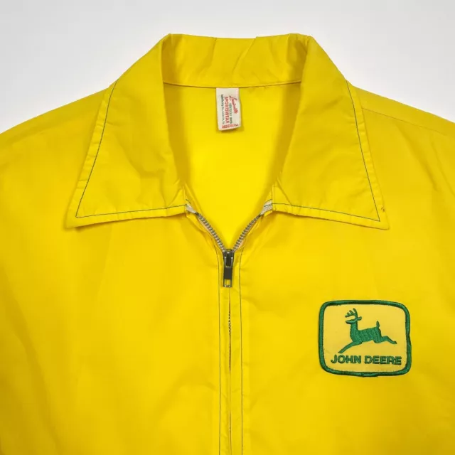 Vintage 1970s John Deere Yellow Windbreaker Jacket Louisville Mfg. Size Medium