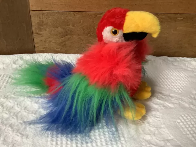 Fiesta Standing Kohair Parrot McCaw Plush 10.5 Inches Colorful Huggable Rainbow
