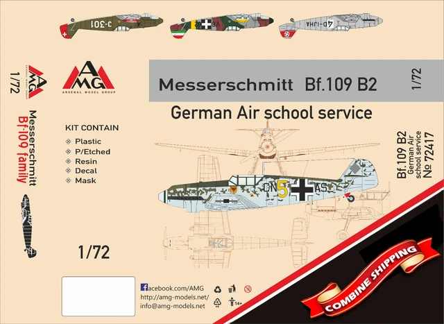 AMG 72417 Messerschmitt Bf.109B-2 (service scolaire allemand de l'air)...