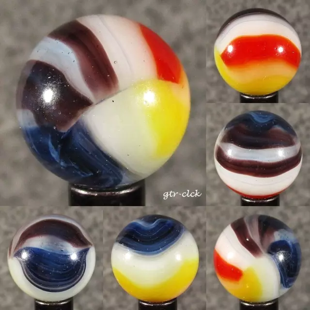 One Awesome Vintage Vitro Agate Tri-Lite Elite Marble .. 5/8" .. #0414J