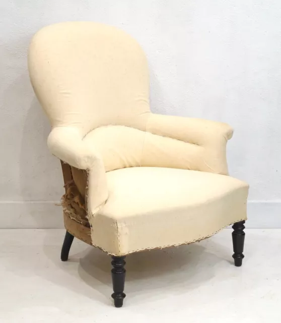 Vintage French Louis Philippe Balloon Back Armchair - Reupholstery Option
