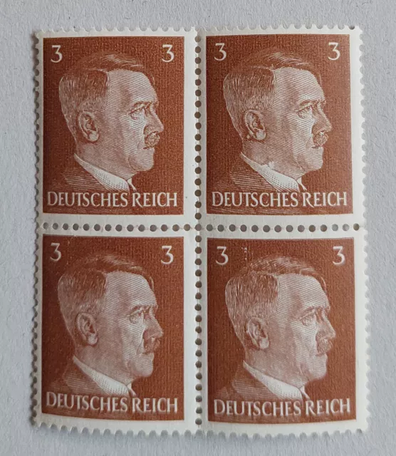 Briefmarken Block Deutsches Reich 3 Pfennig 1941 ungebraucht gummiert