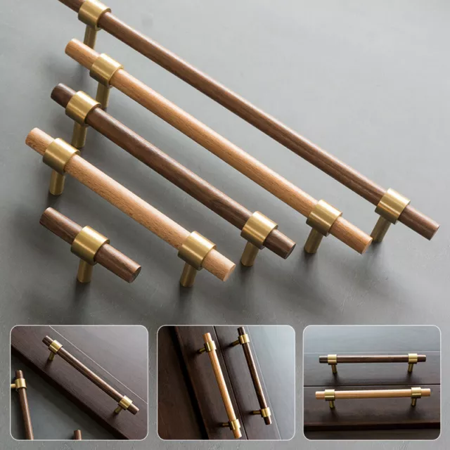 Brass Wooden Cabinet Pulls Kitchen Drawer Cupboard Furniture Handles Pull Knobs