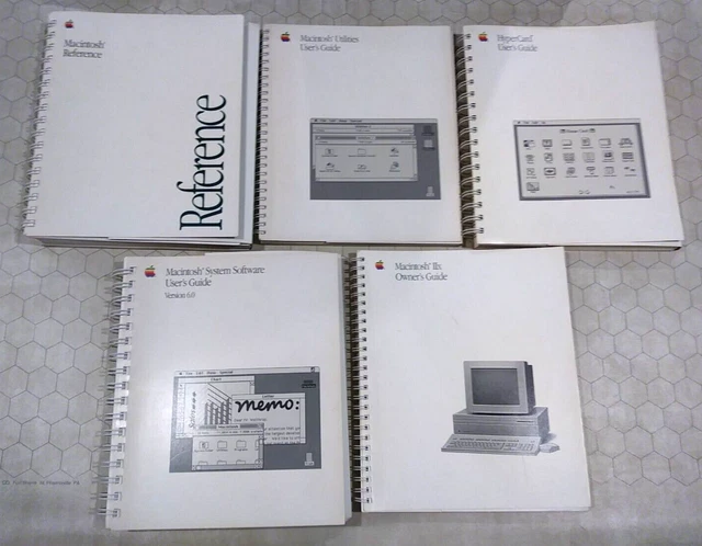 Apple/Macintosh Reference Guide lot (5), Utilities/HyperCard/System Software/IIx