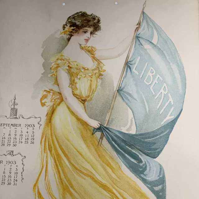 1903 Calendar Sign Pretty Lady 1 Page Equitable Insurance Art Maude Humphrey ?