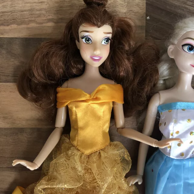 DISNEYstore Disney PRINCESS Doll Bundle Frozen Anna Elsa Belle Aurora 2