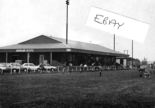 Newark RUFC real photographic postcard 1992 - Rugby Union Stadium postcard