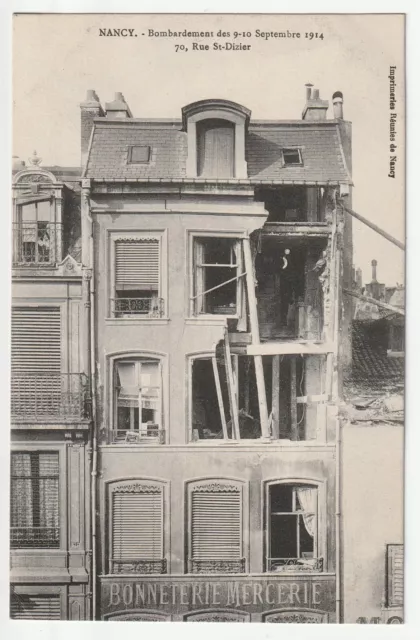 NANCY - Meurthe & Moselle - CPA 54 - Bombardements Guerre Rue St Dizier Mercerie
