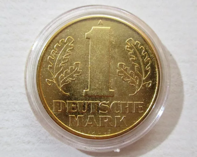 DGG Sonderprägung "1 Deutsche Mark" DDR 1956 24 Karat Goldauflage Sammler Münzen