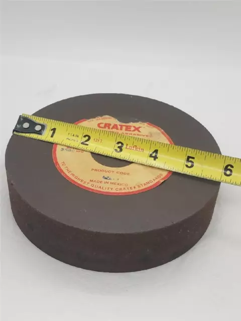 Cratex 6" Dia x 1-1/2 x 1/2'' - Resin Bonded Rubber Wheel, Medium Grit 624-M