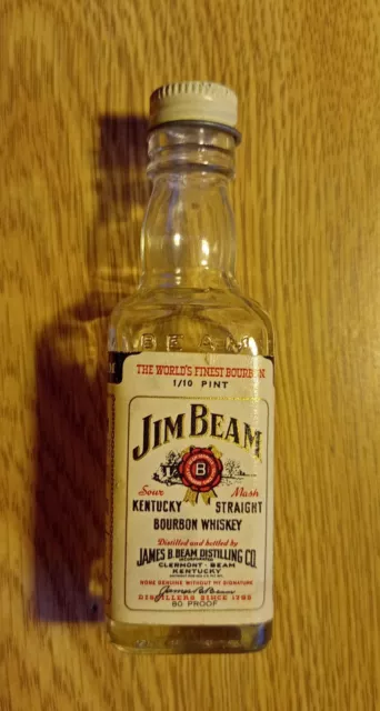 JIM BEAM KENTUCKY Straight Bourbon Whiskey 1/10 Pint glass Miniature ...