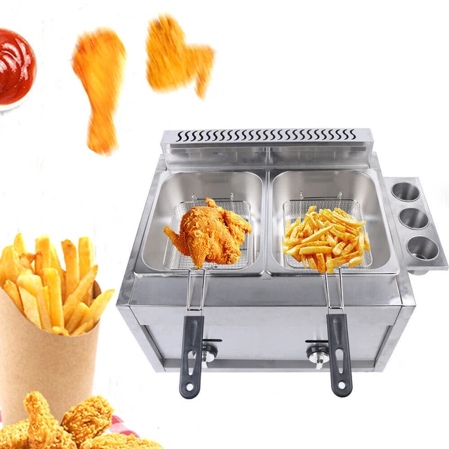 6L*2 Commercial Countertop Gas Deep Fryer Propane 2 Basket Stainless Durable USA
