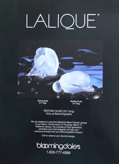 1994 LALIQUE Cristal Resting Nude Original PRINT AD