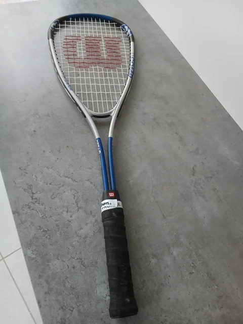 Raquette De Squash Wilson Titanium Comp 27, Argent/bleu, Adulte, Occasion Avec Housse