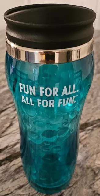 Carnival Cruise Lines Insulated Tumbler Cup With Lid Blue Bubbles 14 Oz