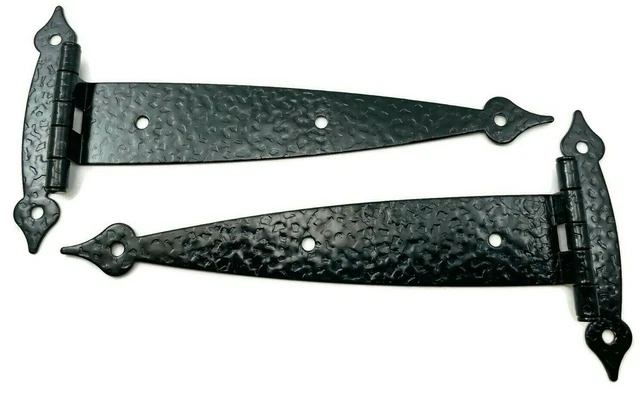 PAIR Of Hammered Finish Flush Strap Cabinet Door Hinge ITEM # 93F-HBE-2