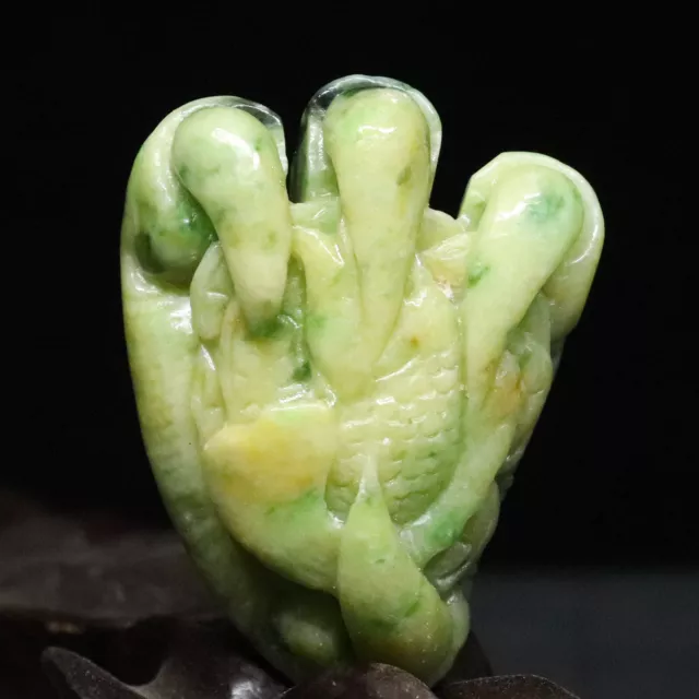 Chinese Natural Dushan Jade Hand-Carved Exquisite Dragon Claw Statue 95123