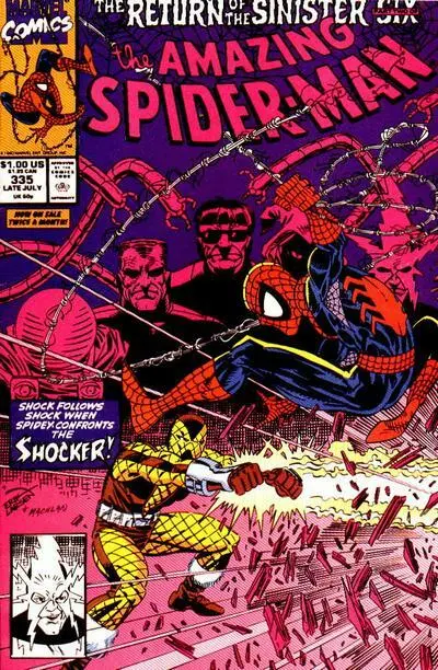 AMAZING SPIDER-MAN #335 VG, Direct, Marvel Comics 1990 Stock Image