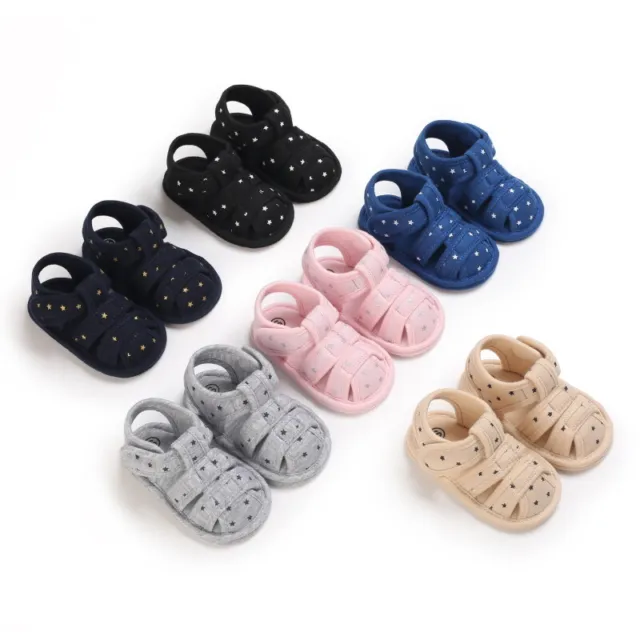 Scarpe Pram neonato bambino bambina neonato cotone neonato PreWalker sandali estivi