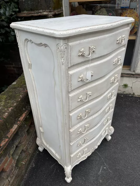 French Rococo Style Tallboy Chest Of Drawers 2