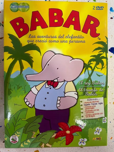 BABAR 2 x DVD EL REY BABAR + EL TRIUNFO DE BABAR INCLUYE CANCIONES JUEGOS Y MAS