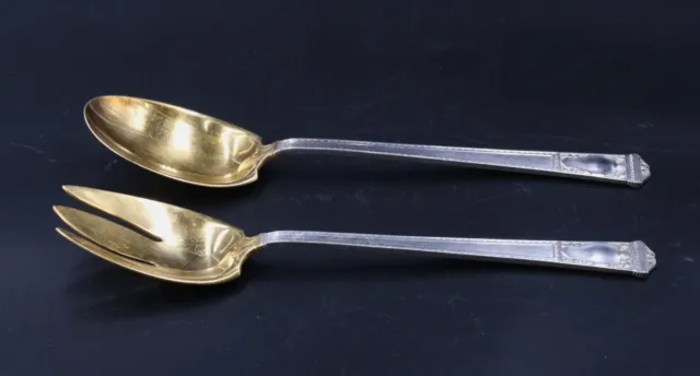 Tiffany & Co., Sterling Silver & Gilt Fork and Spoon, San Lorenzo, 1916, 8.4 oz