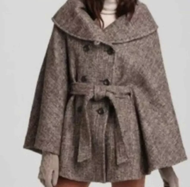 CALVIN KLEIN Sold Out Wool Tweed Cape Coat 2