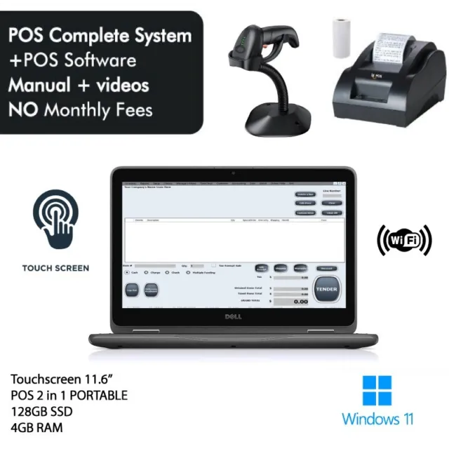 POS Touch screen Cash Register Express Retail Point of Sale windows 11 Clearance