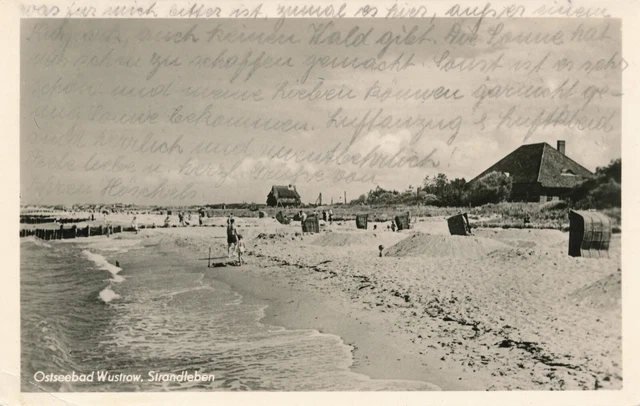 Ak S/W Ostseebad Wustrow - Strandleben 1953 Gelaufen!