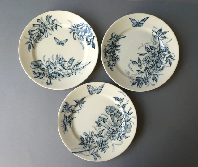 Assiettes Creuses Badonviller Francine - Faïence Crème Et Décor Floral