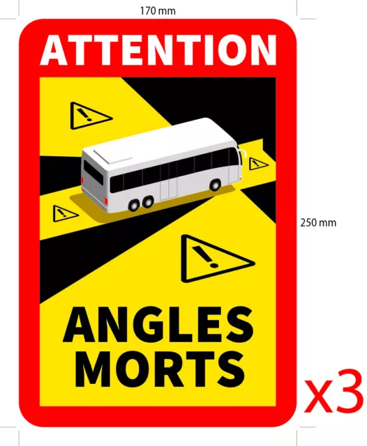 Autocollants / stickers de signalisation angles morts véhicules lourds camions 2