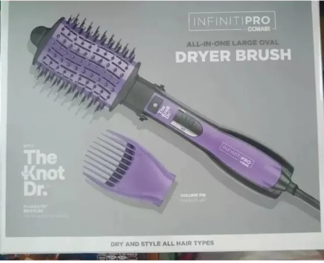 Conair Infiniti Pro All in One Large Oval Dryer Brush with The Knot Dr. Black