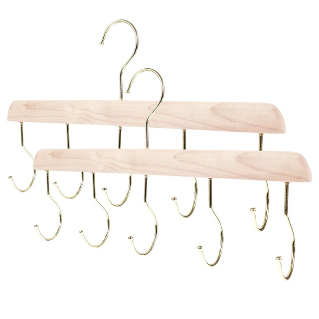 2 piezas Colgador Abrigo Colgador Armario de madera Colgador Colgador Colgador Colgador Plata