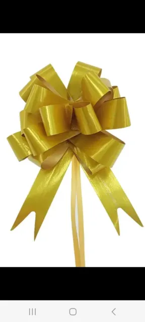 10x fiocchi pull - oro 18 mm fiorista fioraio nastro auto pompompompe matrimonio