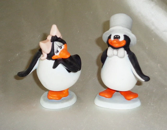1984 Robert Marble George Good Menagerie Penguin Figures Statues Pair of 2