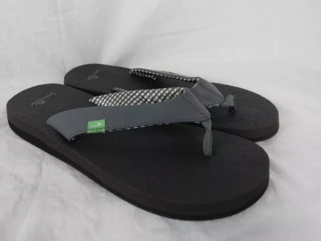 Sanuk Yoga Mat White Black Comfortable Women's Flip Flops Sandals Size 6 New
