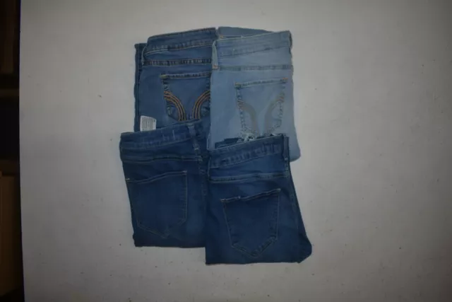 Wholesale Bulk Lot of 4 Juniors Size 3 Long Hollister Skinny Denim Jeans