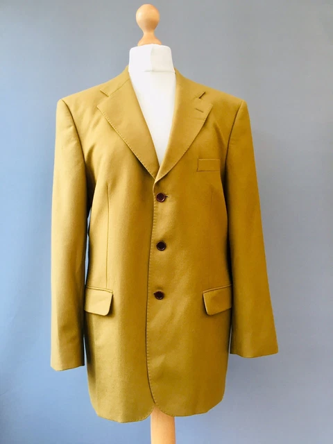 Giacca Cashmere Vintage ST MICHAEL Lana Oro Blazer Seno Singolo 40" Medium B17