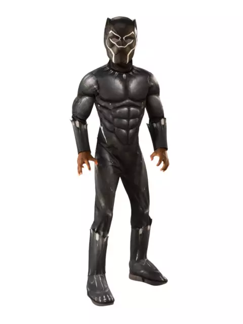 Black Panther Deluxe Costume for Kids Official Marvel Boys Superhero Roleplay