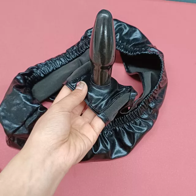 🗝️Slip mit Analplug🗝️ Fetisch Höschen, Lederoptik, Unisex, BDSM Slip Lackoptik