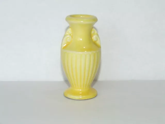 1930's - 40's Shawnee Pottery Miniature Mini Bright Yellow Skinny Urn Vase USA