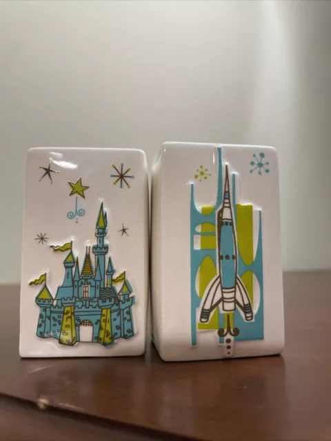 Disney Fantasyland Castle & Tomorrowland Retro Salt & Pepper Shaker Disney Parks