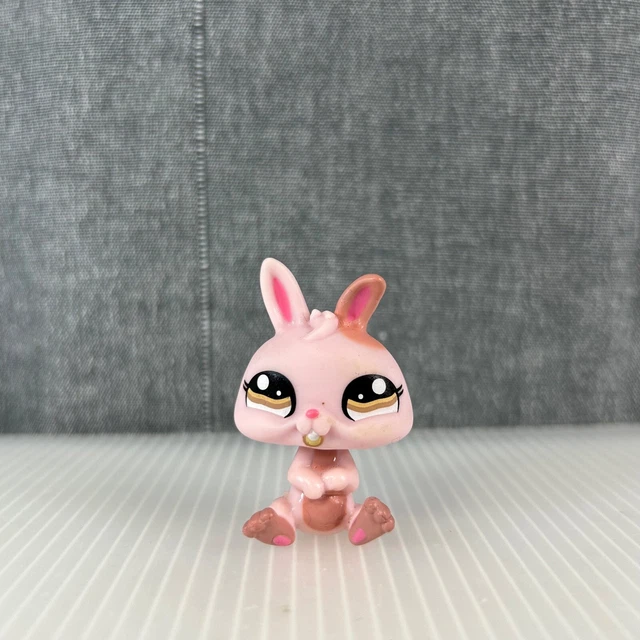 LITTLEST PET SHOP Dwarf Rabbit Bunny Pink Brown Eyes 1366 Figure Hasbro