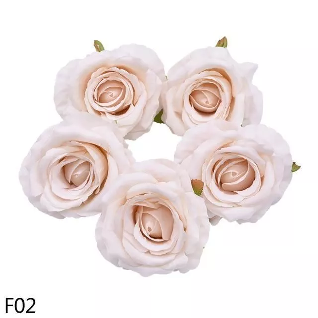 10cm Flores Artificiales Cabeza Seda Flor Rosa para Boda Decoración Hogar Falso