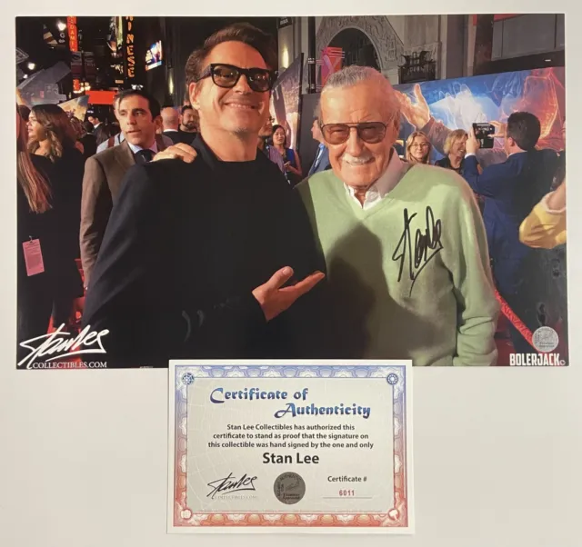 Stan Lee Signed Autograph 11x17 w/ Robert Downey Movie Premiere Photo Print MCU