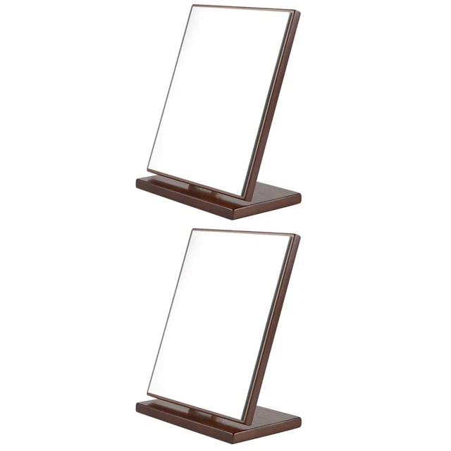 2 piezas espejo de mesa interior pliegues maquillaje espejo de escritorio espejo cosmético