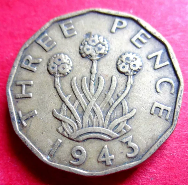 Britain  Perfect Year Celebration Date 1943 Brass Three Penny Coin Birthdays Ect