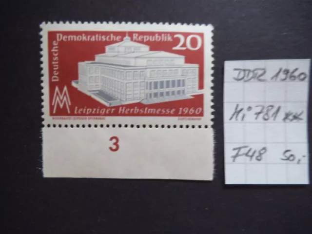 DDR 1960, Mi Nr. 781, Plattenfehler F48 , postfrisch/**, lesen