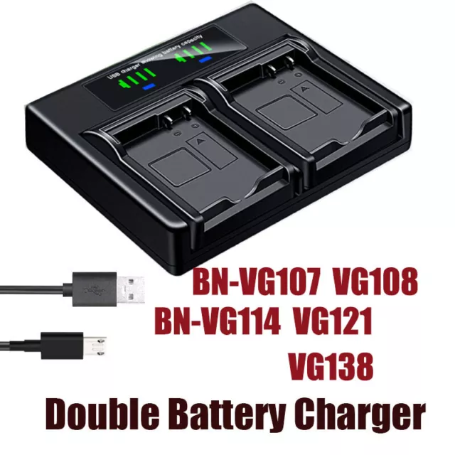 Twin Battery Charger For JVC Everio GZ-HM300BUS HM300SEK HM300SEU HM300U HM320